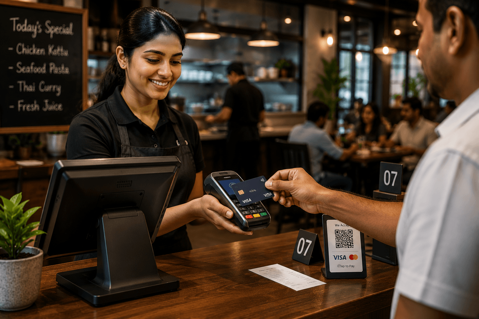MatrixDine POS billing with ECR Tap and Pay integration