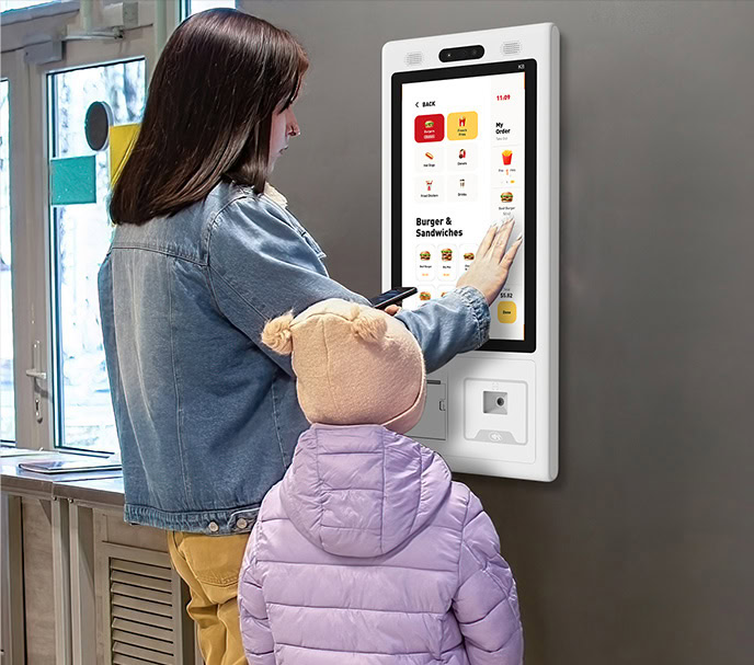 Telpo K8 self-service kiosk with MatrixDine self-billing